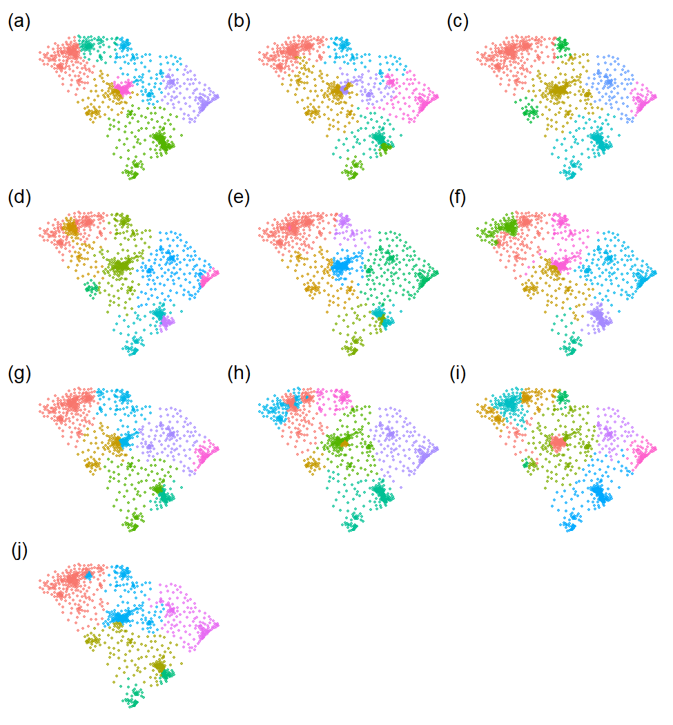 Figure 12. Optimal spatial discretization result with geographically weighted regression operator.